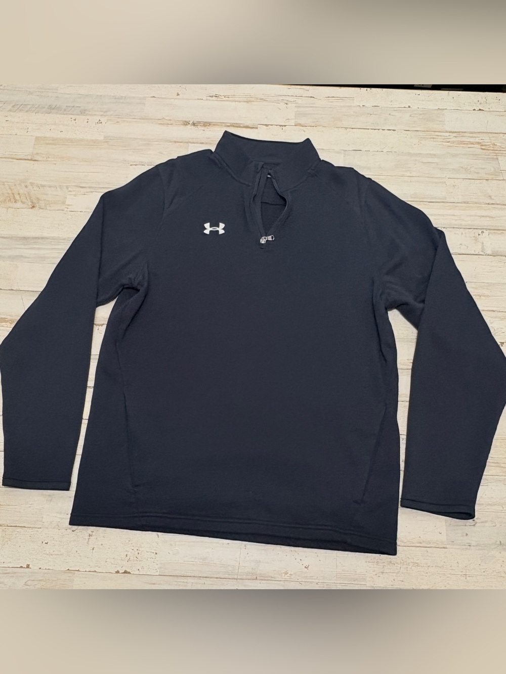 Under Armour Men’s Medium Black Loose ColdGear 1/4 Zip Pullover Top Pockets